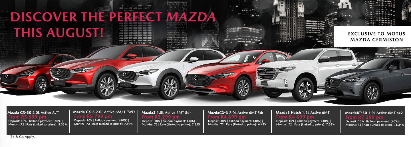 Discover the perfect MAZDA this August! banner