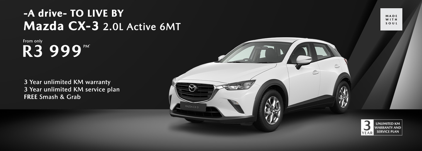 A drive to live by Mazda CX-3 banner
