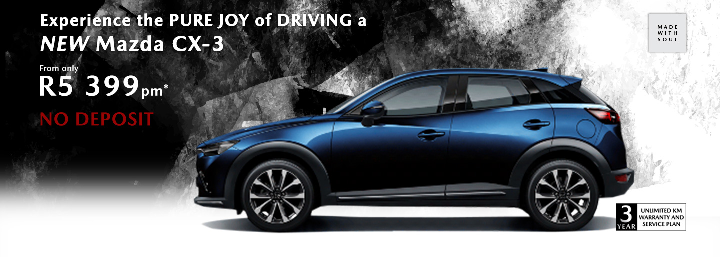 Drive away in a new Mazda CX-3 banner