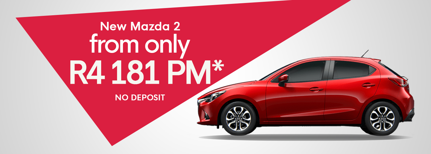 New Mazda 2 from only R4 181 PM* promo image alt