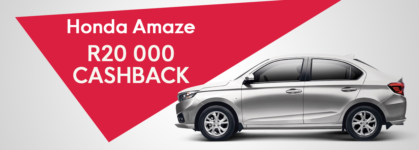 Honda Amaze R20 000 CASHBACK promo image alt