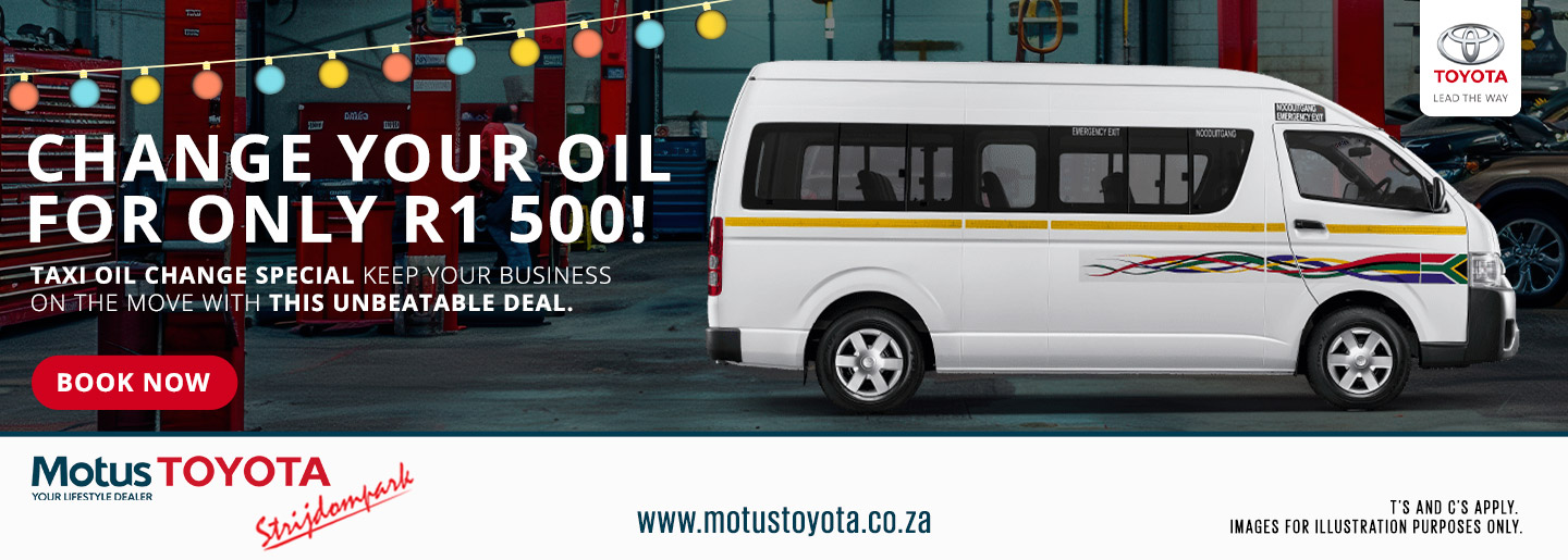 Change Your Oil at Motus Toyota Strijdompark banner