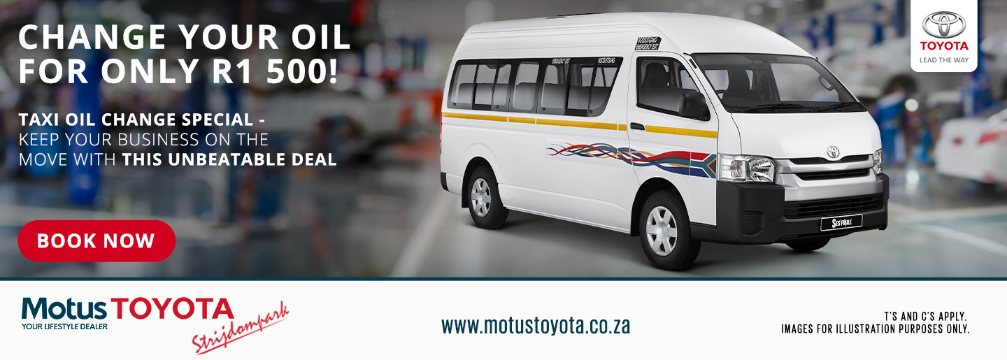 Change Your Oil at Motus Toyota Strijdompark banner