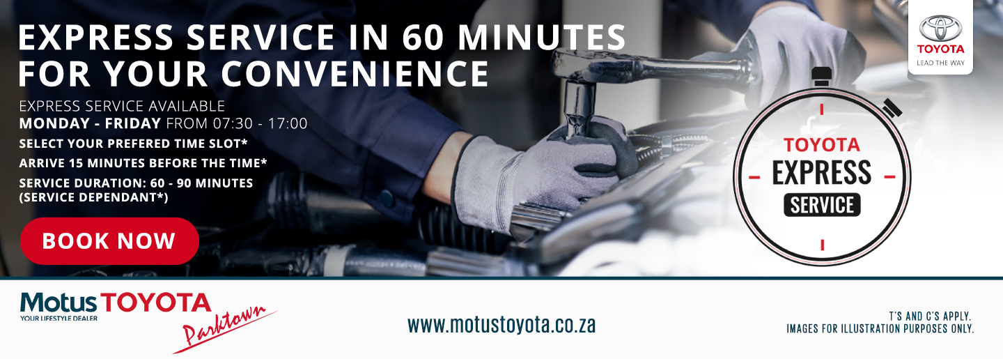 Express Service at Motus Toyota Parktown banner