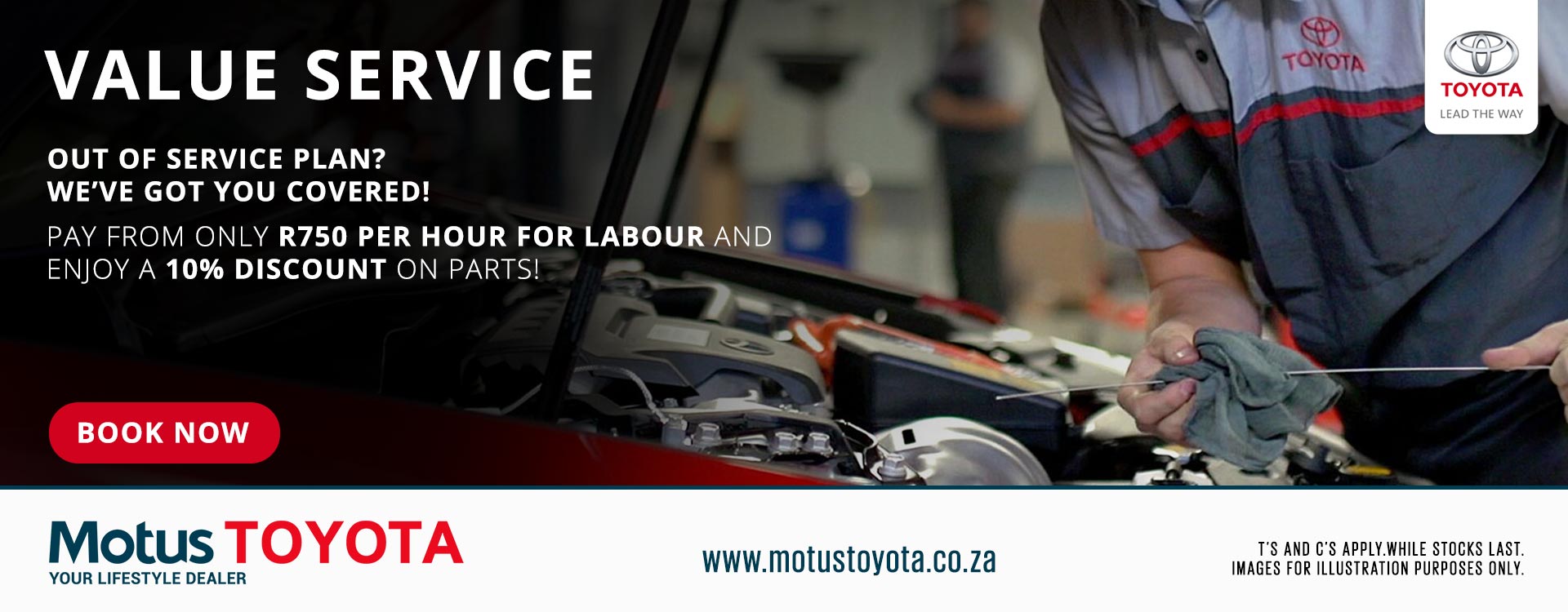 Value Service at Motus Toyota banner