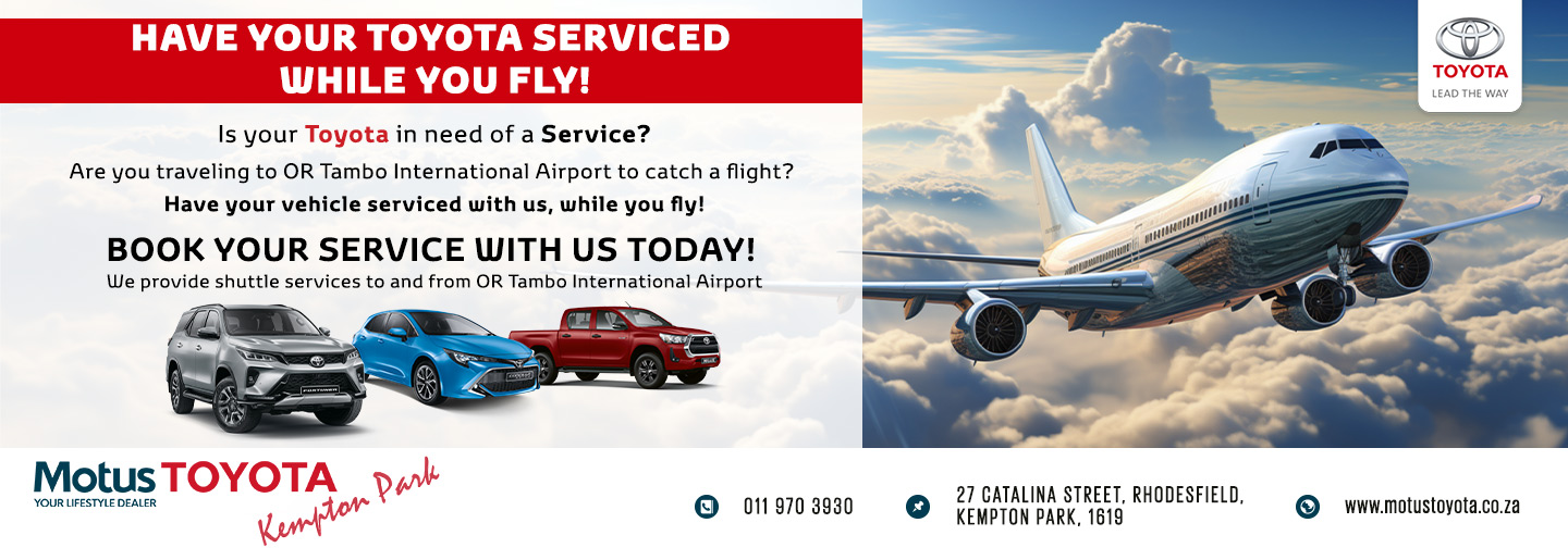 Have your Toyota Serviced while you fly! banner